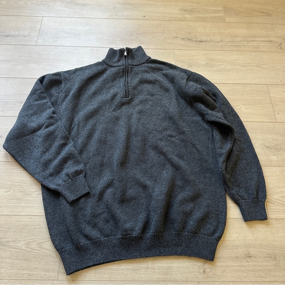 Men's Gray Half-Zip Sweater